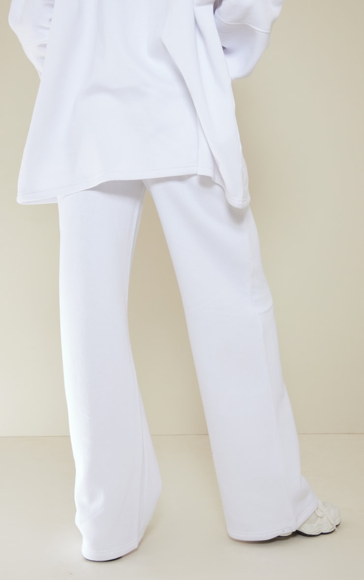 White Oversized Panelled Straight Leg Sweatpants | PrettyLittleThing KSA
