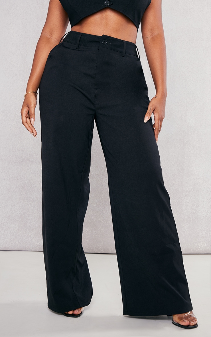 Shape Black Woven High Waisted Wide Leg Pants image 2