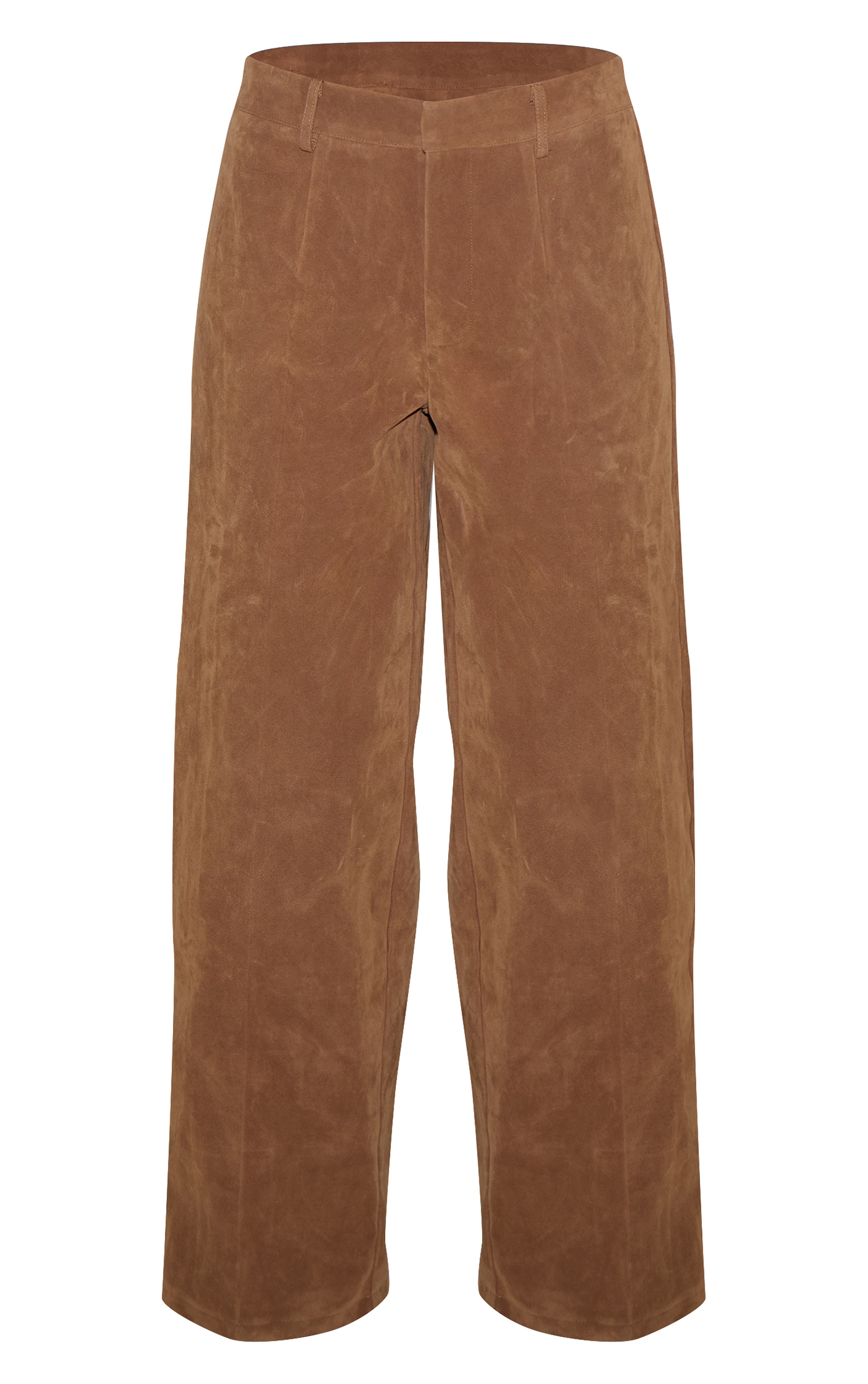 Pantalon droit en suédine camel image 5