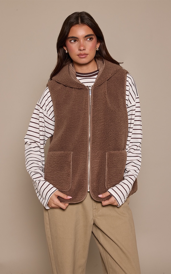 Brown Borg Zip Up Gilet