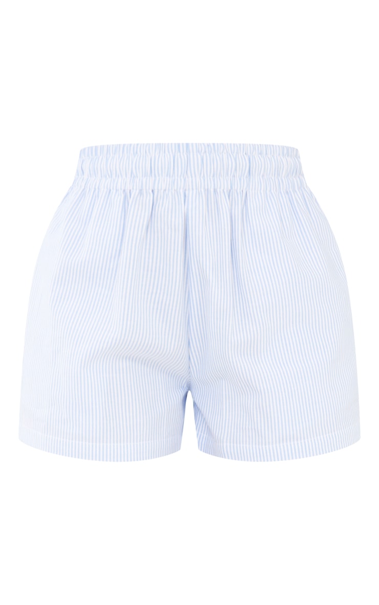 Petite Blue Pinstripe Cotton Pocket Shorts image 1