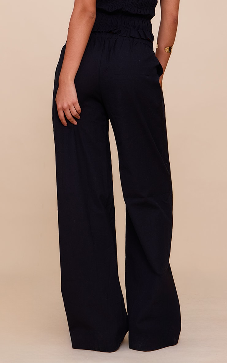 Black Low Rise Wide Pants image 3