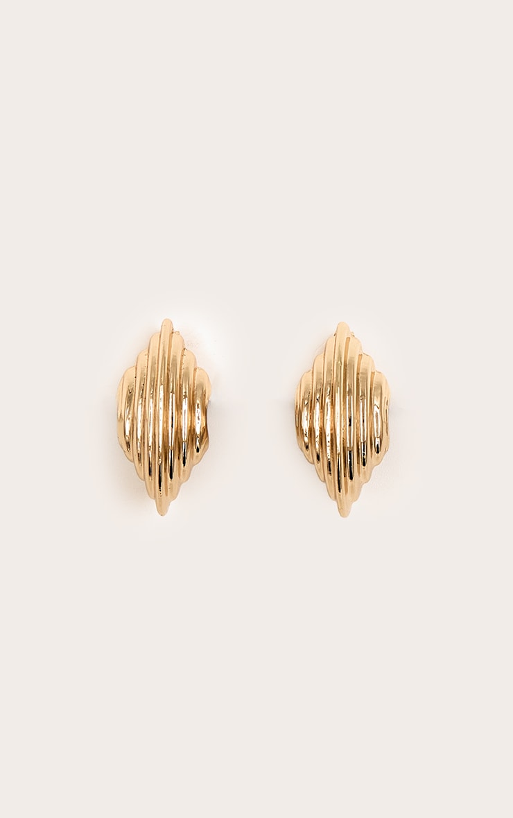 Gold Ridge Medium Hoop Earrings image 2