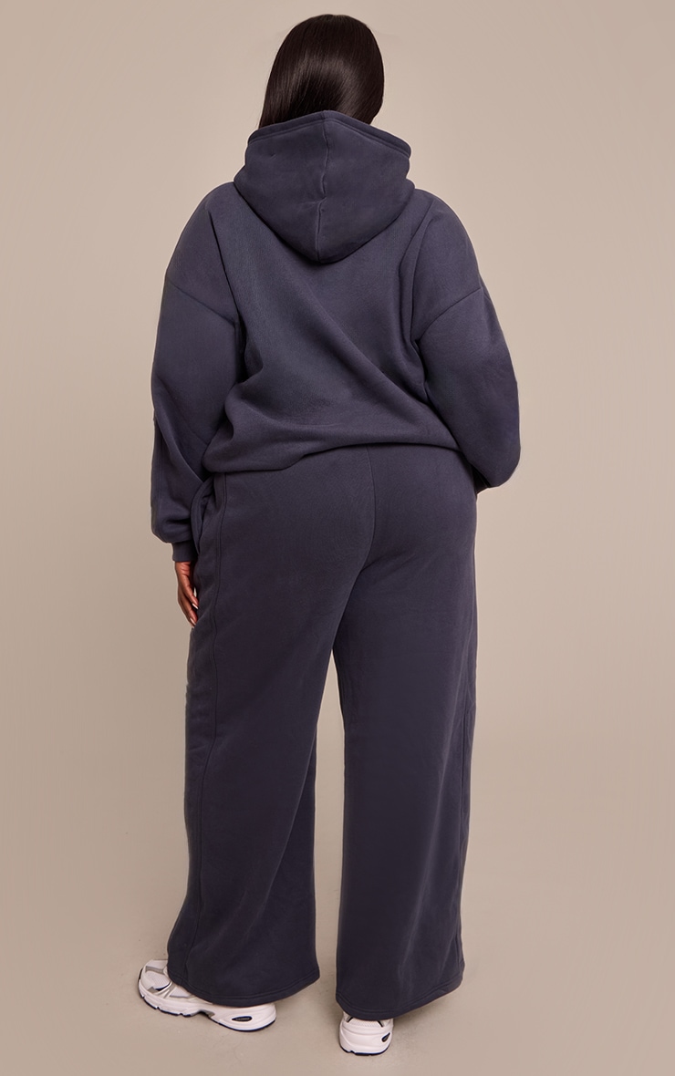 Plus Navy Sunday Reset Embroided Wide Leg Sweatpant image 3