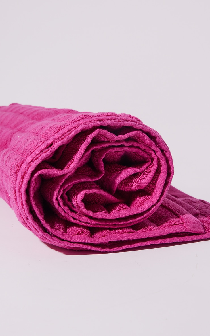 Hot Pink Geo Ribbed Beach Towel image 4