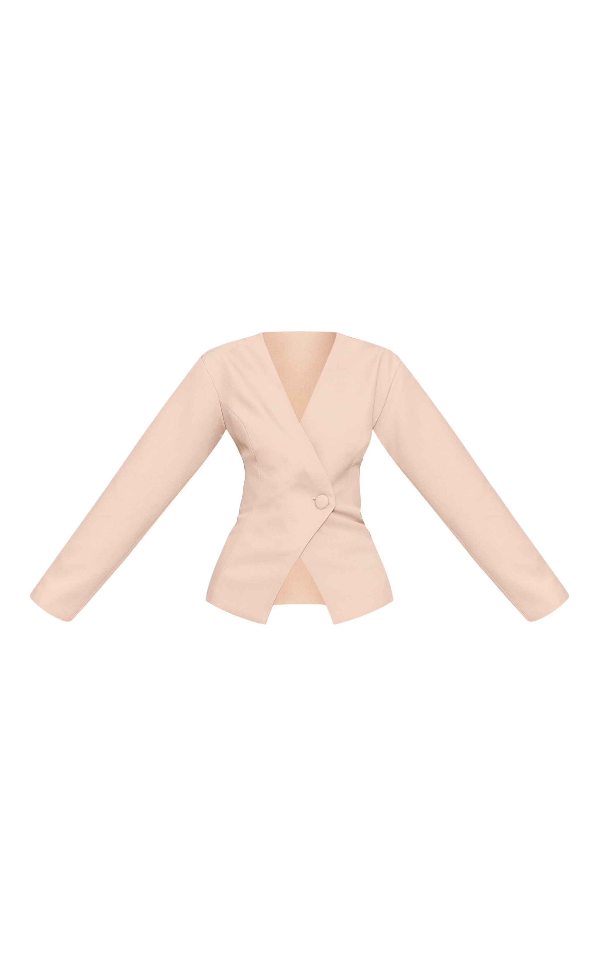 Light Grey Tailored Cinched Waist Asymmetric Blazer image 5