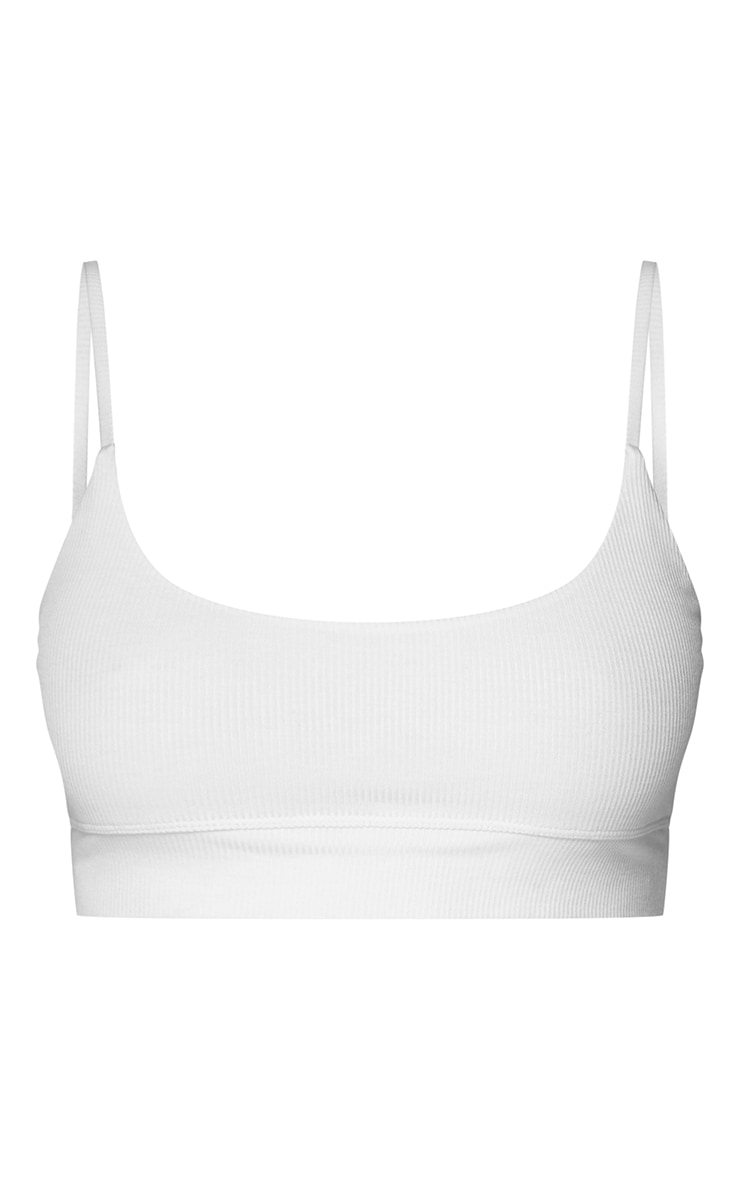 White Soft Rib Bralet image 5