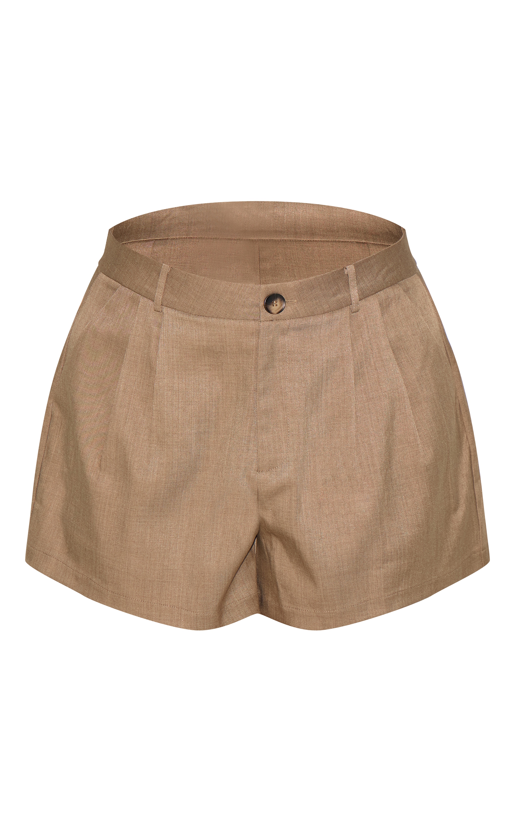 Plus Light Brown Woven Tailored Shorts image 6