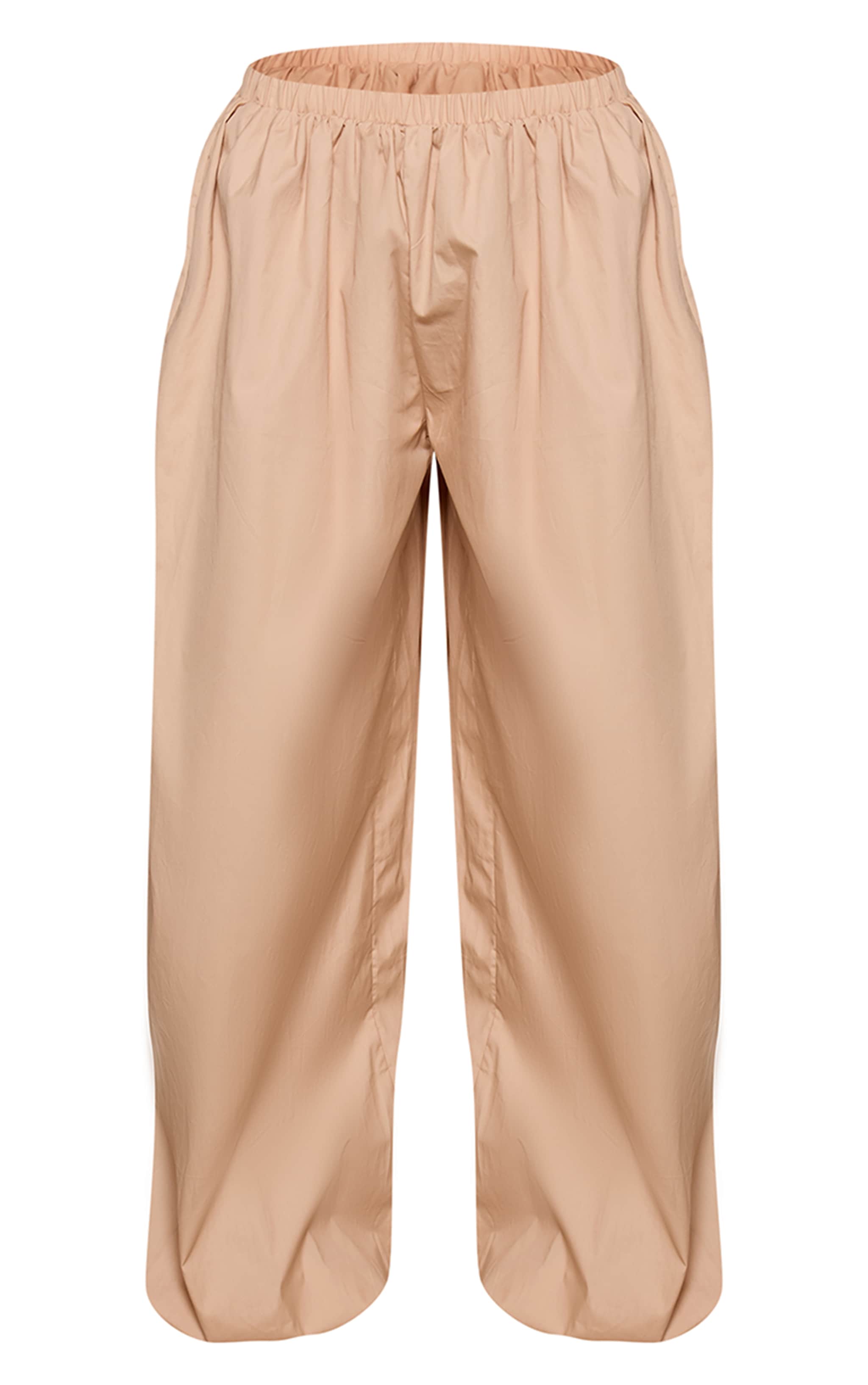 Taupe Woven Balloon Hem Pants image 5