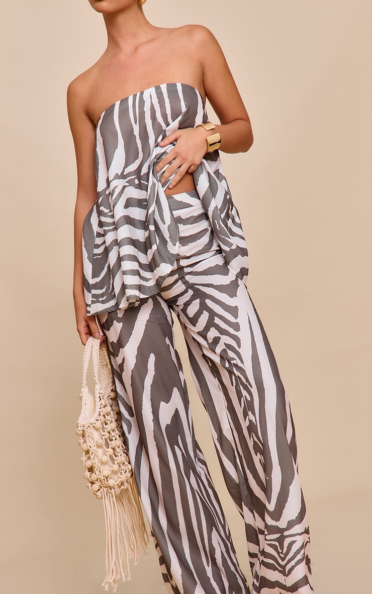 Brown Oversized Zebra Print Pants | Co-ords