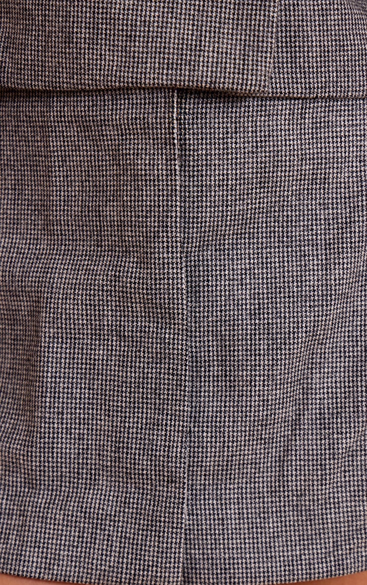 Grey Dogtooth Print Mini Skirt image 5