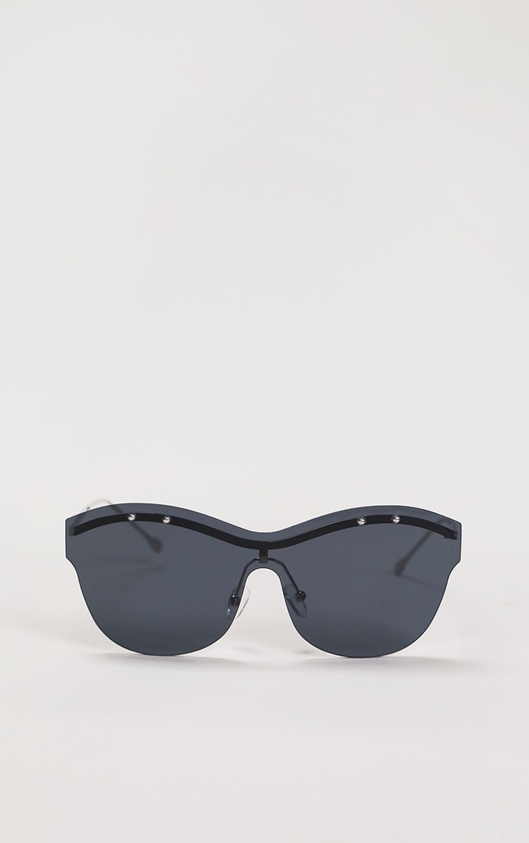 Black Oversized Retro Sunglasses