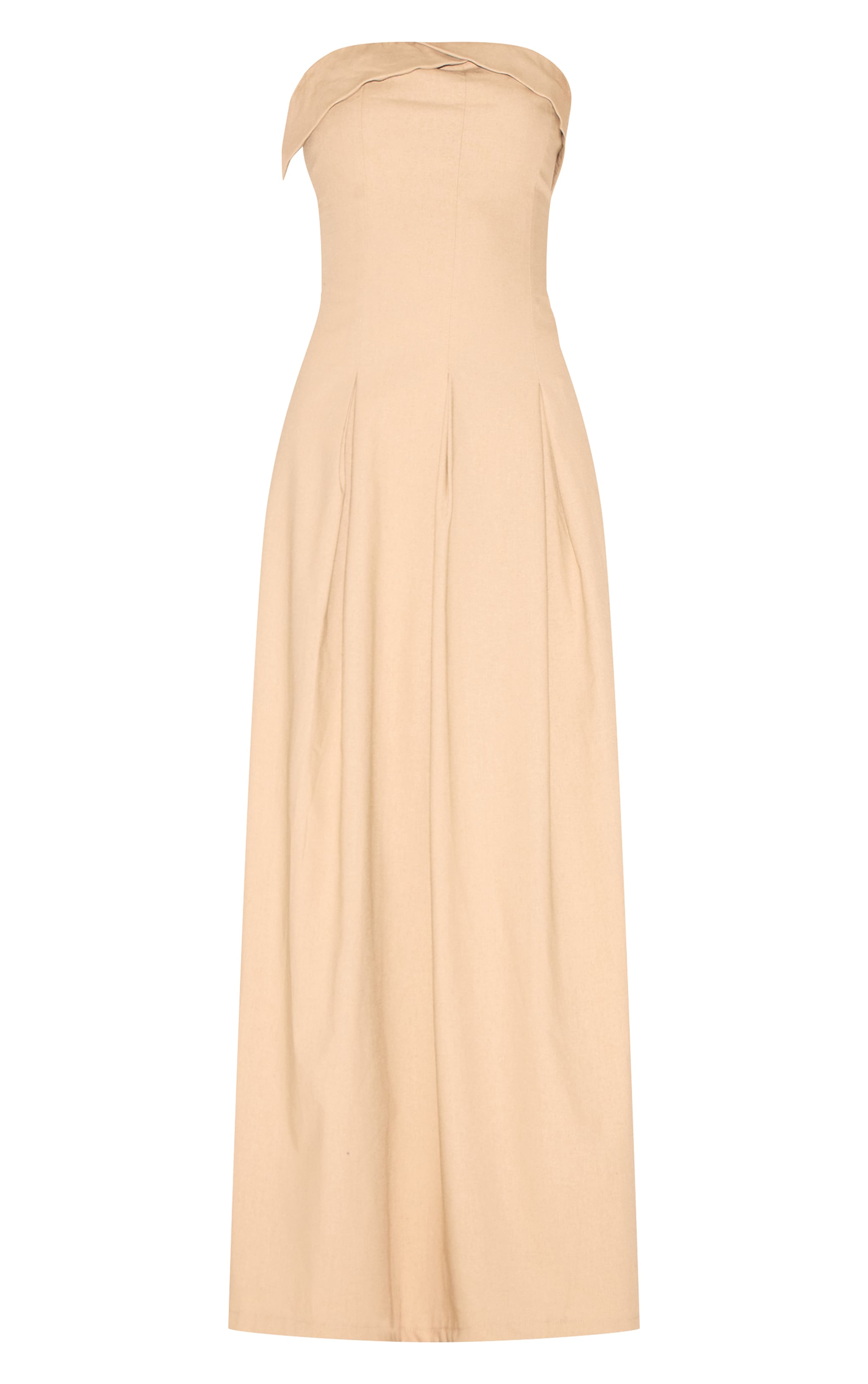 Natural Bandeau Pleated Midaxi Dress image 5