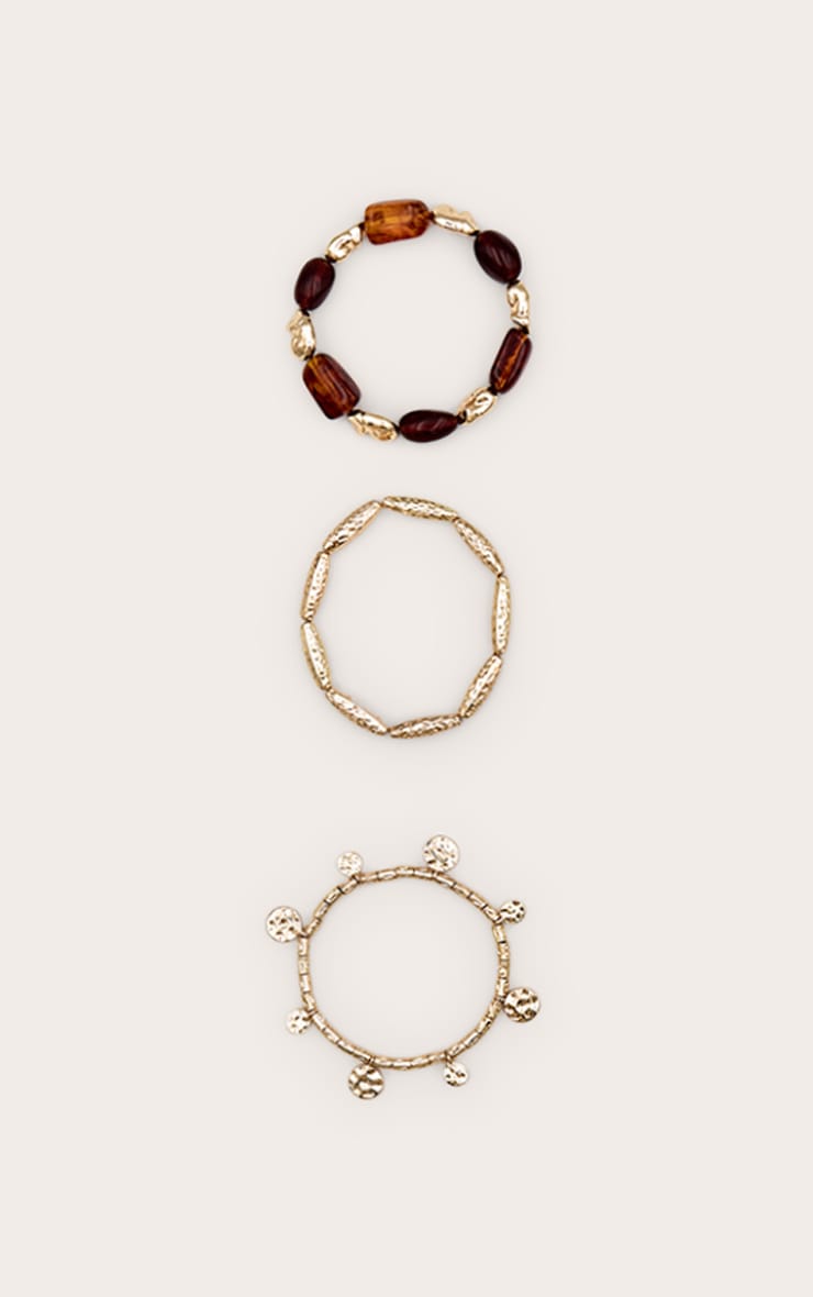 Bracelet Multi Pack Perles en Or et Résine image 1