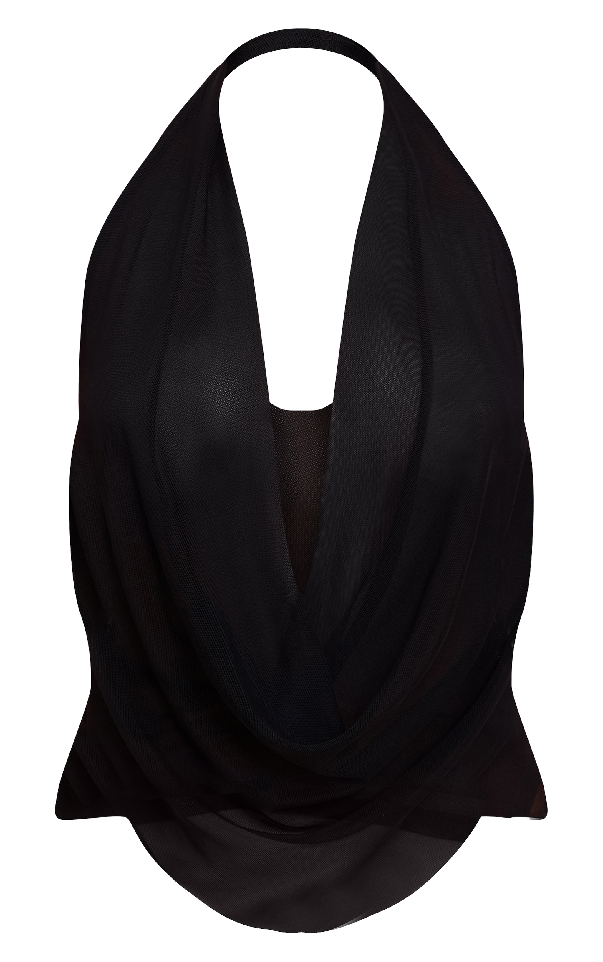 Black Mesh Halter Neck Top image 5