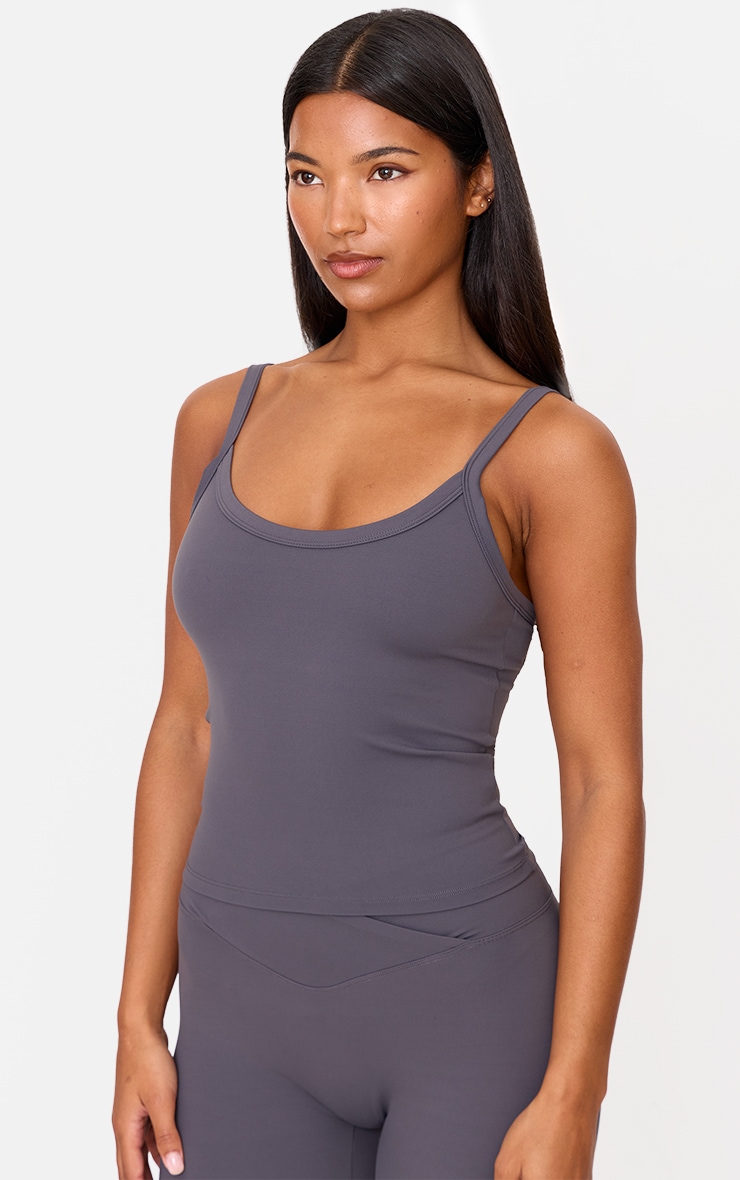 Charcoal Ultimate Sculpt Strappy Gym Vest image 4