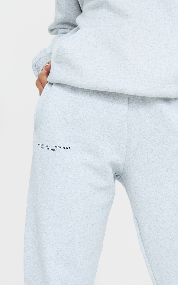 PRETTYLITTLETHING Logo Ash Grey Est 2012 Joggers image 4