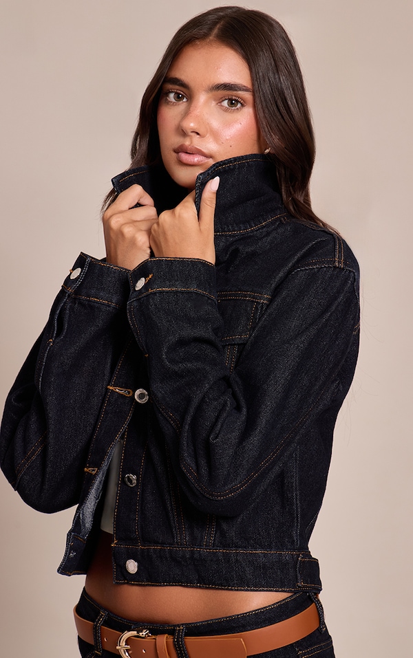 Raw Indigo Wash Slim Fit Denim Jacket
