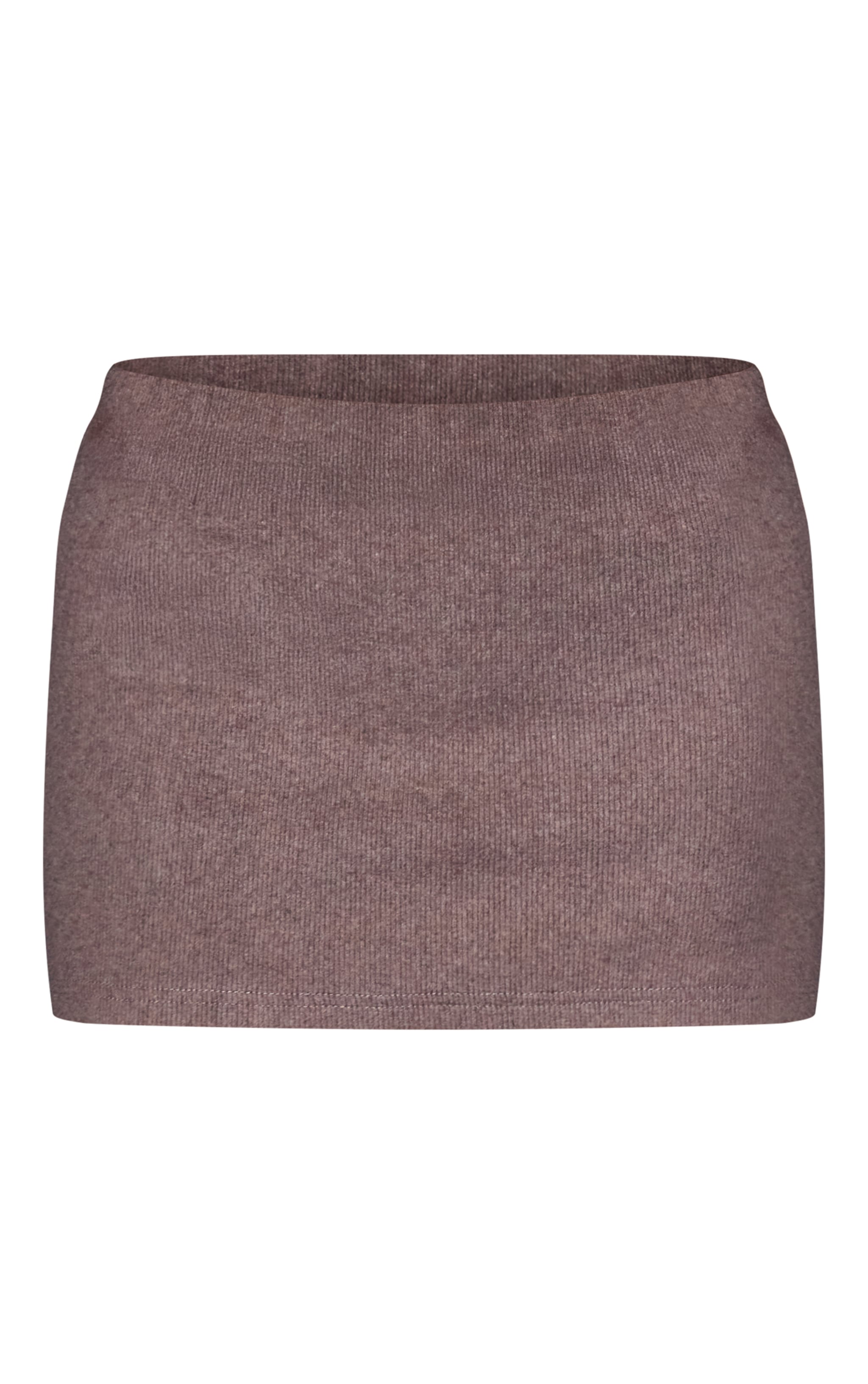 Light Brown Thick Brushed Rib Mini Skirt image 6