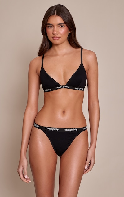 Black PrettyLittleThing Bralet and Knicket Set