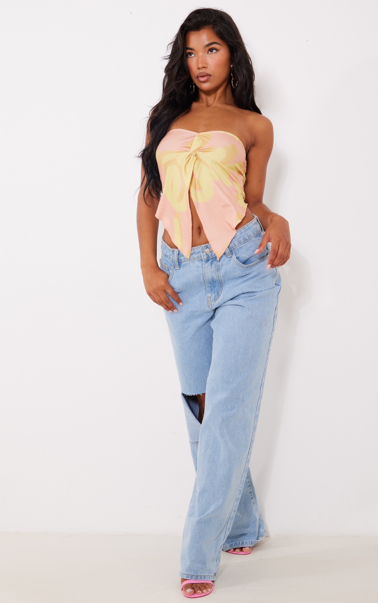 Pink Printed Split Hem Bandeau image 3