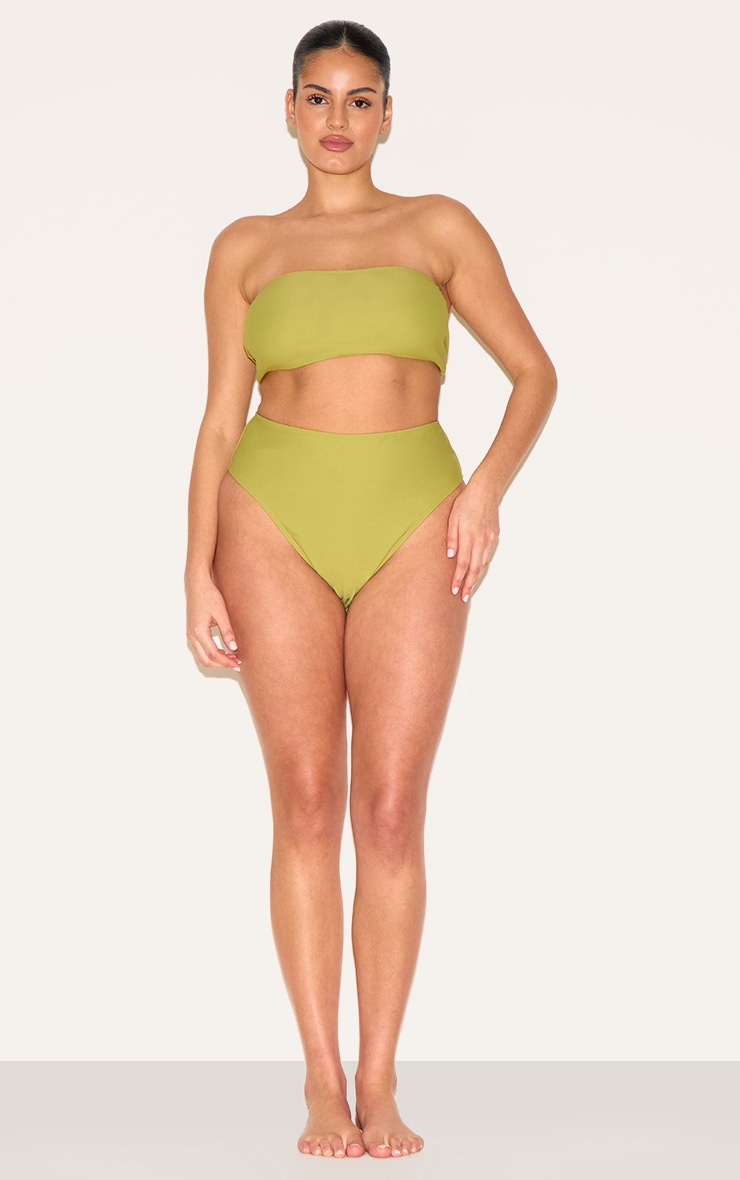Plus Olive Basic Bandeau Bikini Top image 3