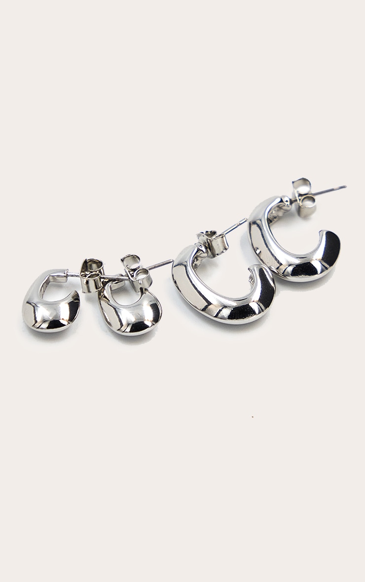 Silver Teardrop Mini Hoop Multipack image 3