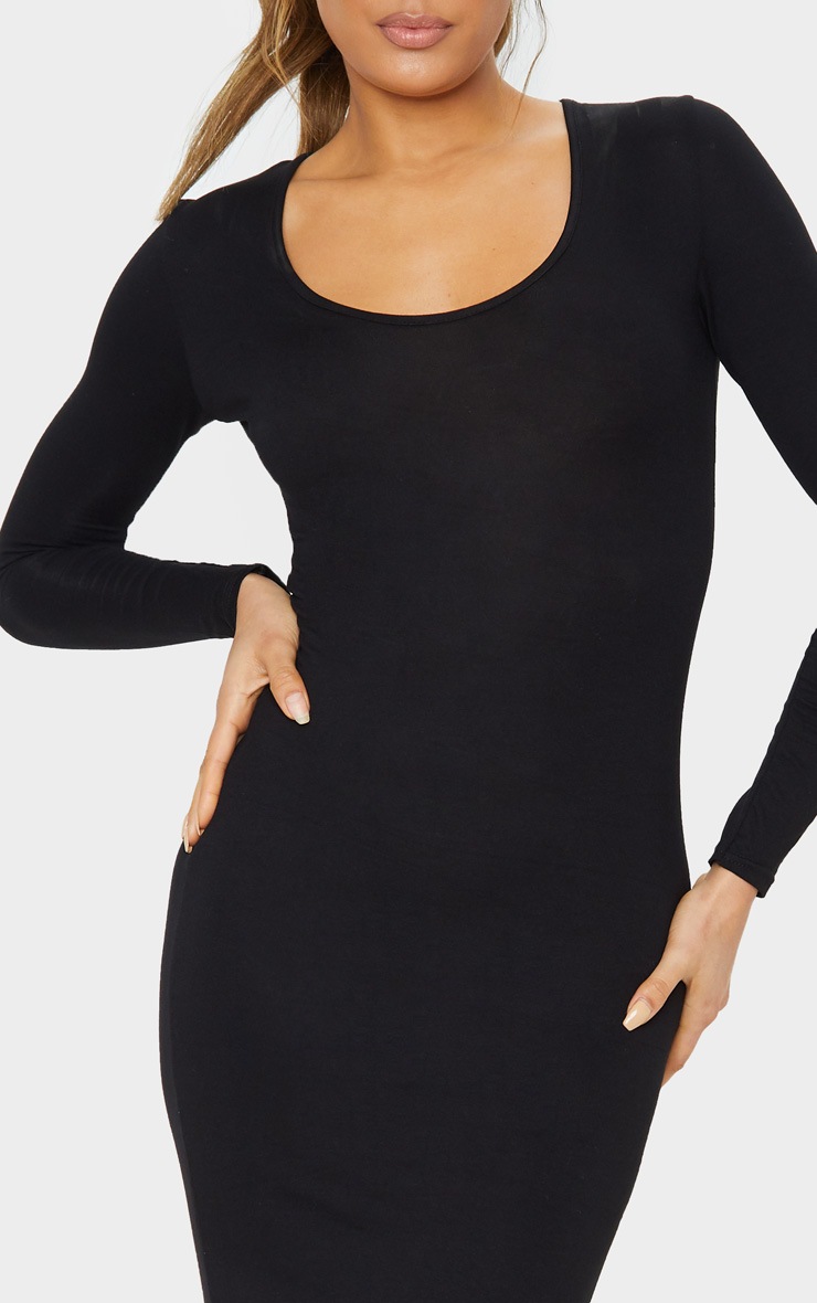 black long sleeve midi