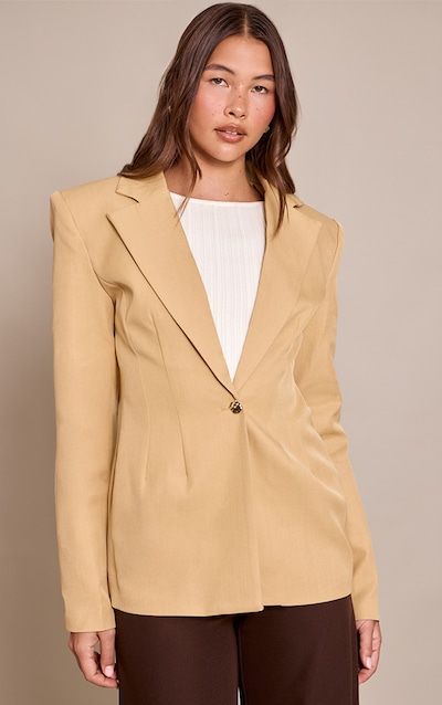 Camel Cinch Hip Blazer