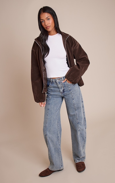 Tall Vintage Mid Rise Seam Detail Barrel Jeans