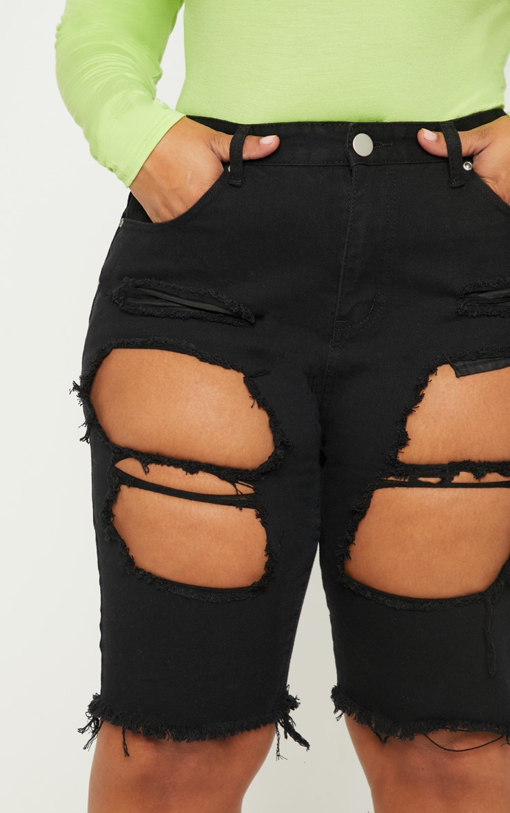 black ripped shorts fashion nova