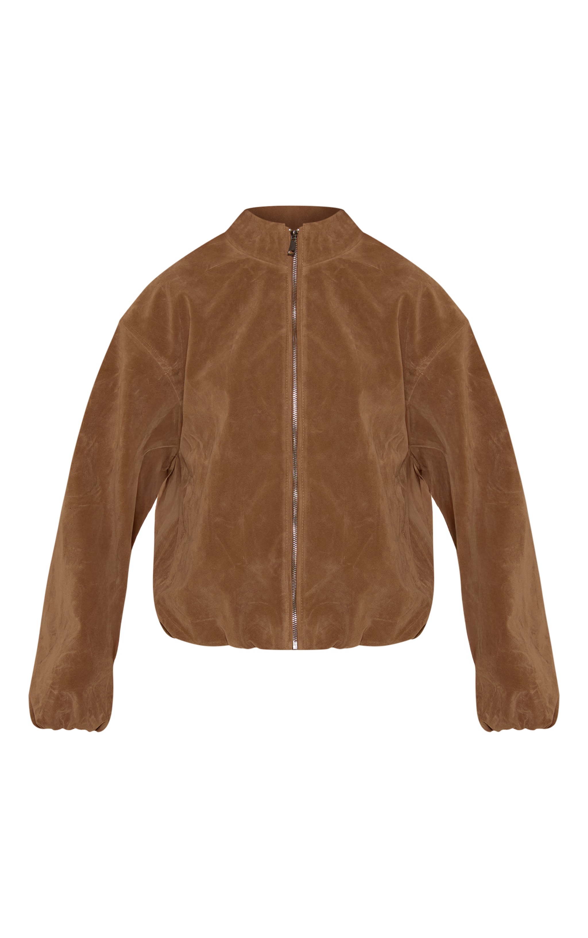 Mushroom Faux Suede Bomber Jacket | Outerwear | PrettyLittleThing USA