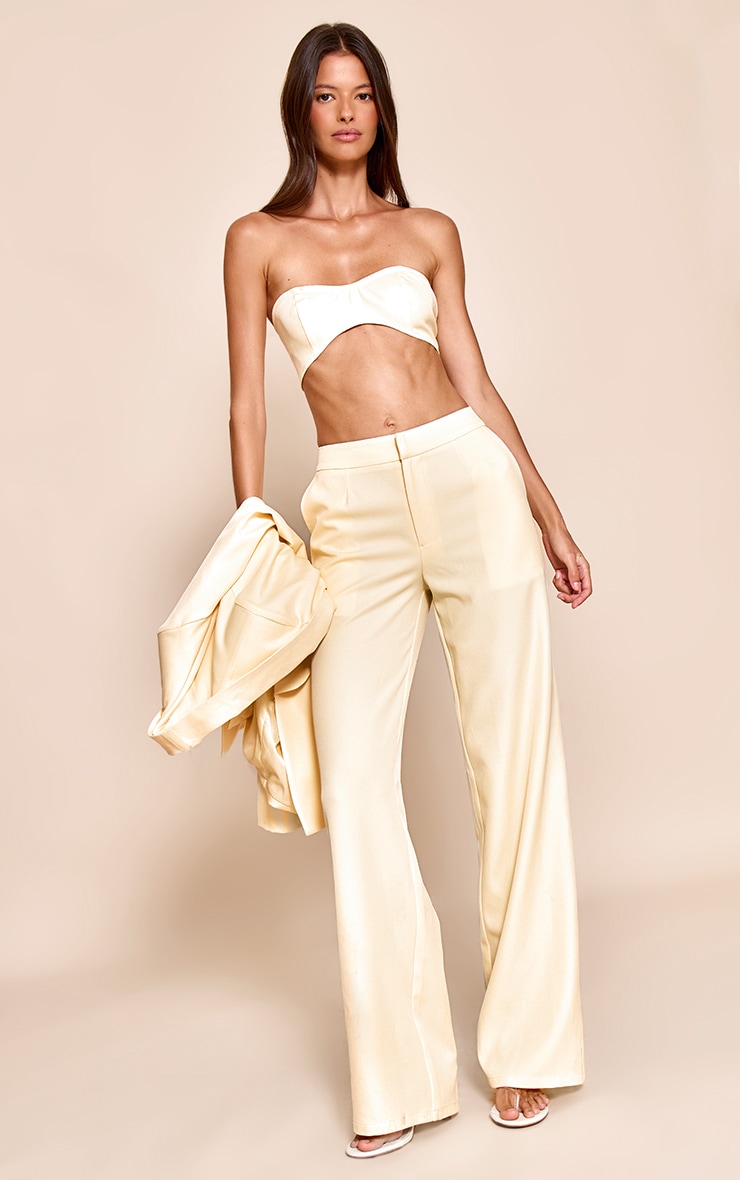 Butter Yellow Woven Tailored Bandeau Top image 3