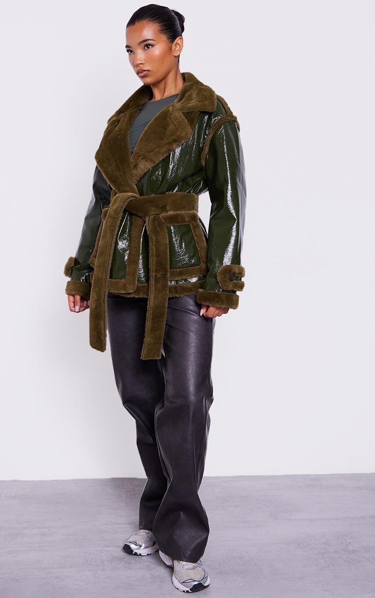 Green and sales black coat