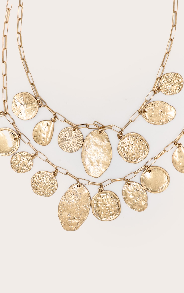 Gold Circular Pendant Charm Necklace image 2
