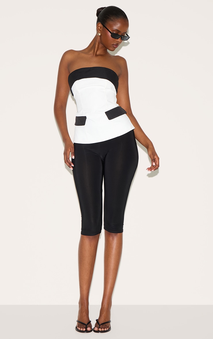 White Contrast Pocket Detail Foldover Bandeau image 3