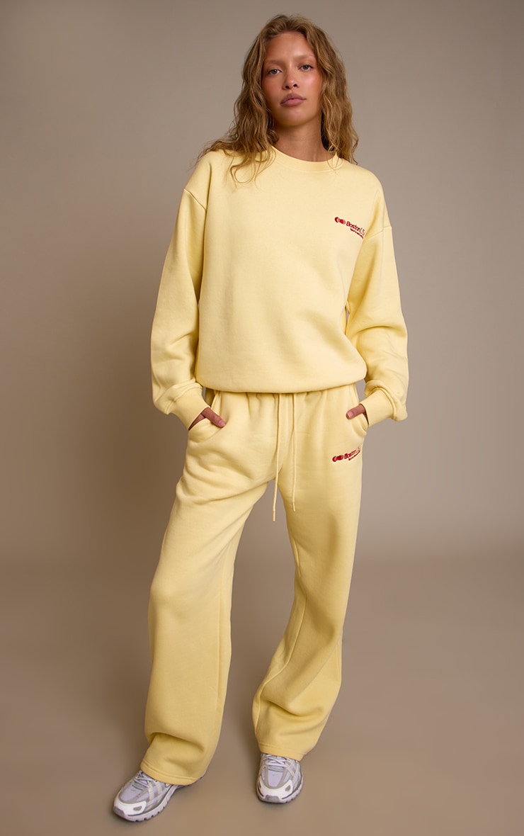 Buttercream Oversized Boston Usa Embroidered Sweatshirt image 3