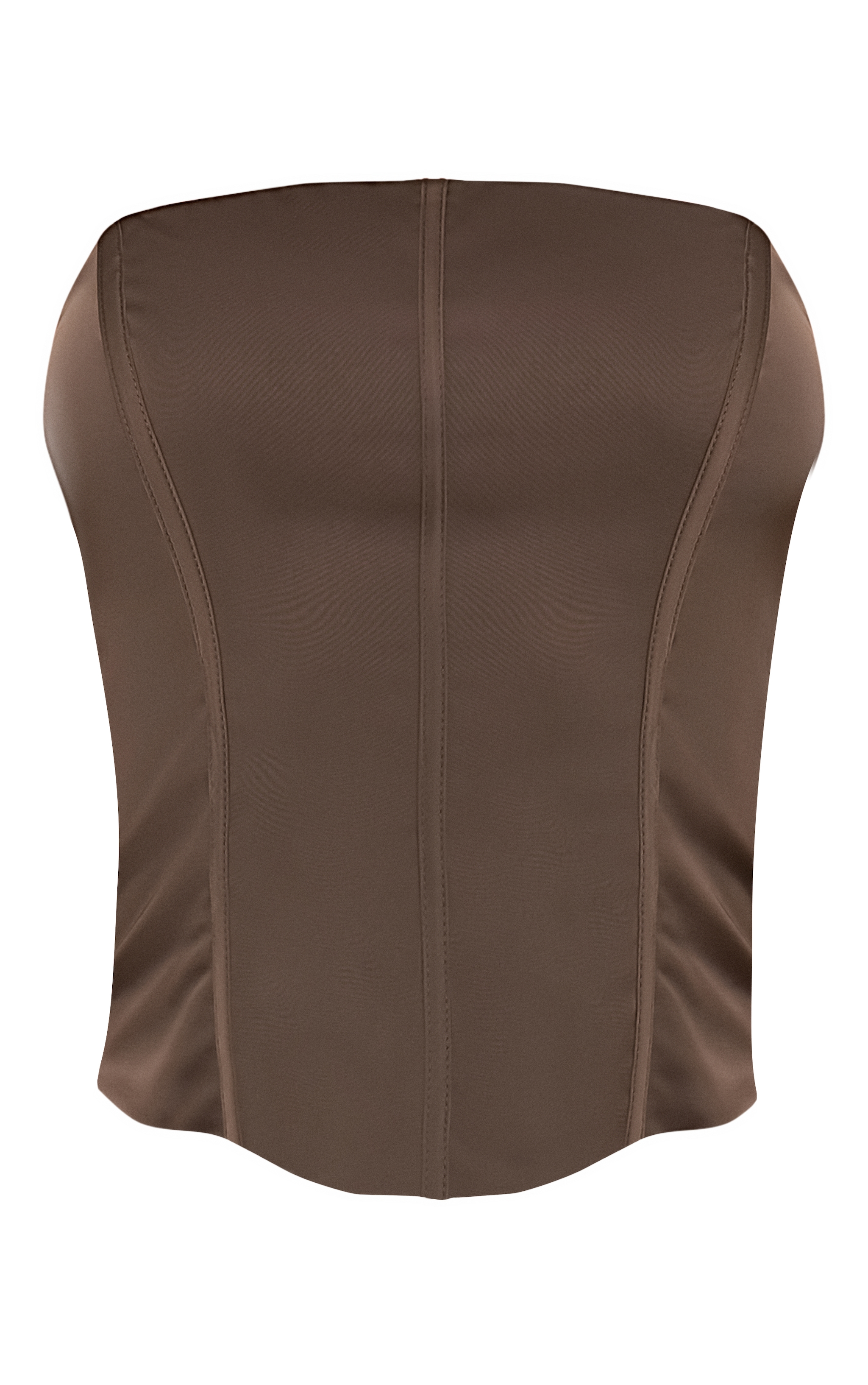 Dark Brown Satin Boned Corset image 5