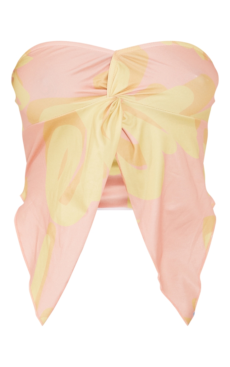 Pink Printed Split Hem Bandeau image 5