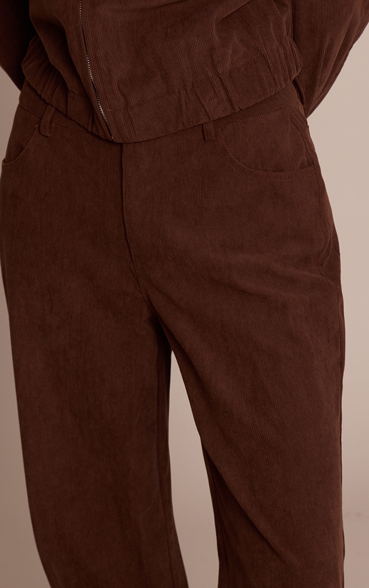 Dark Brown Cord Straight Leg Pants image 4