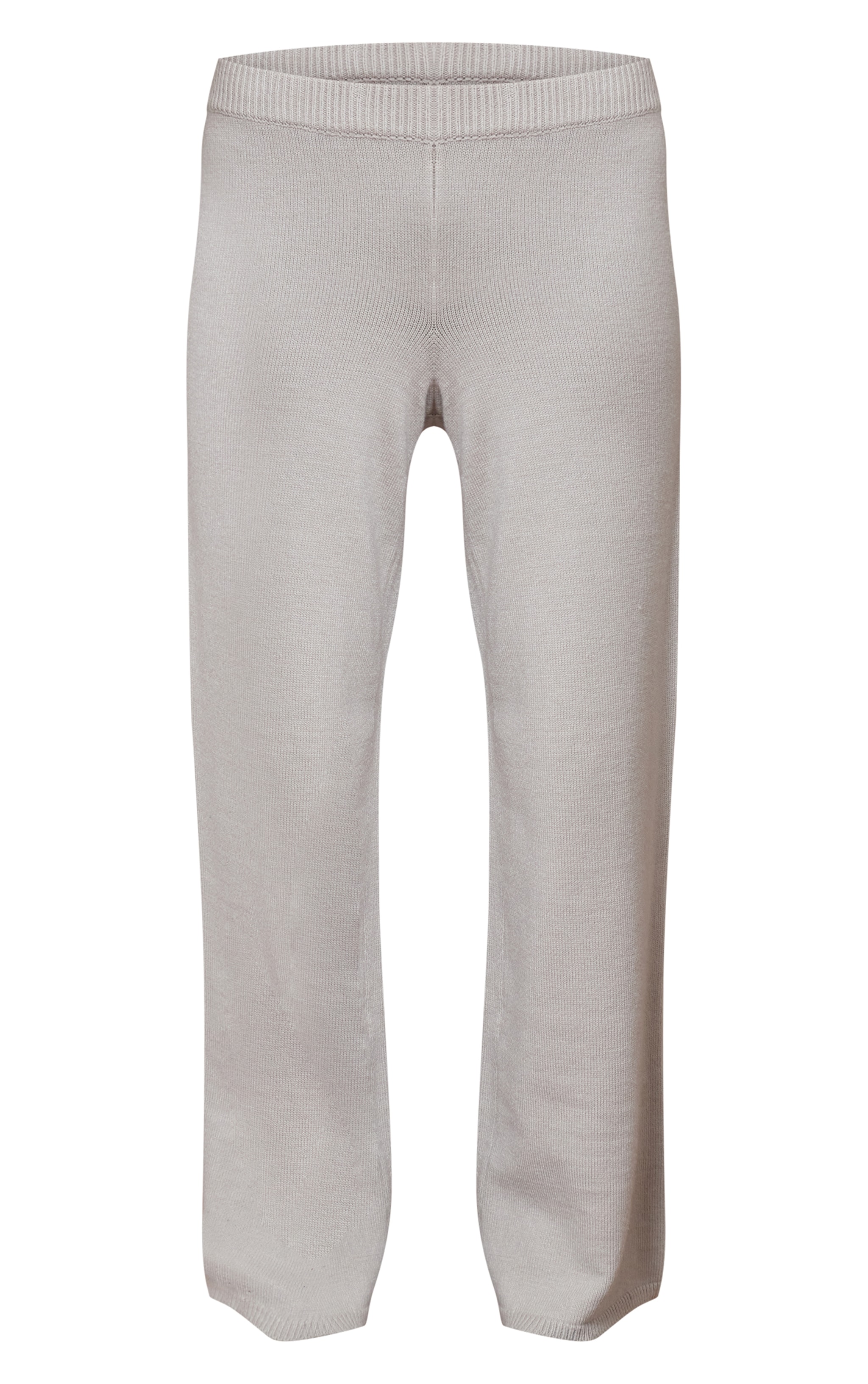 Grey Knitted Slouchy Wide Leg Trousers  image 5