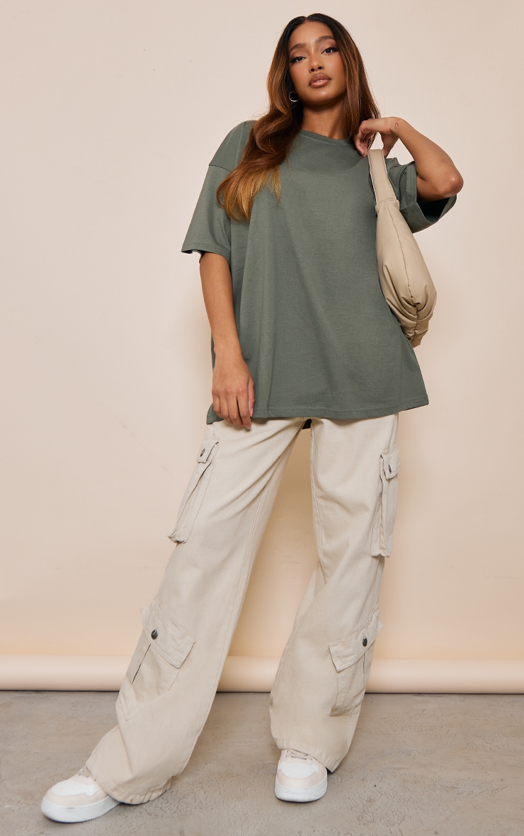 Khaki Cool Girl Club Puff Print T Shirt PrettyLittleThing