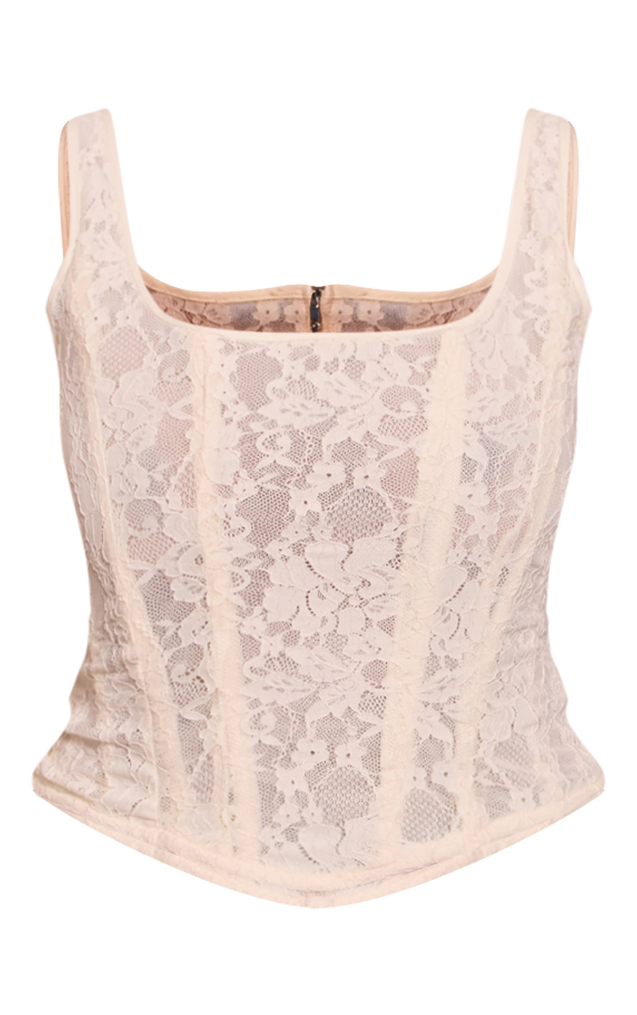 Shape CREAM LACE SQUARE NECK LONGLINE CORSET TOP image 5