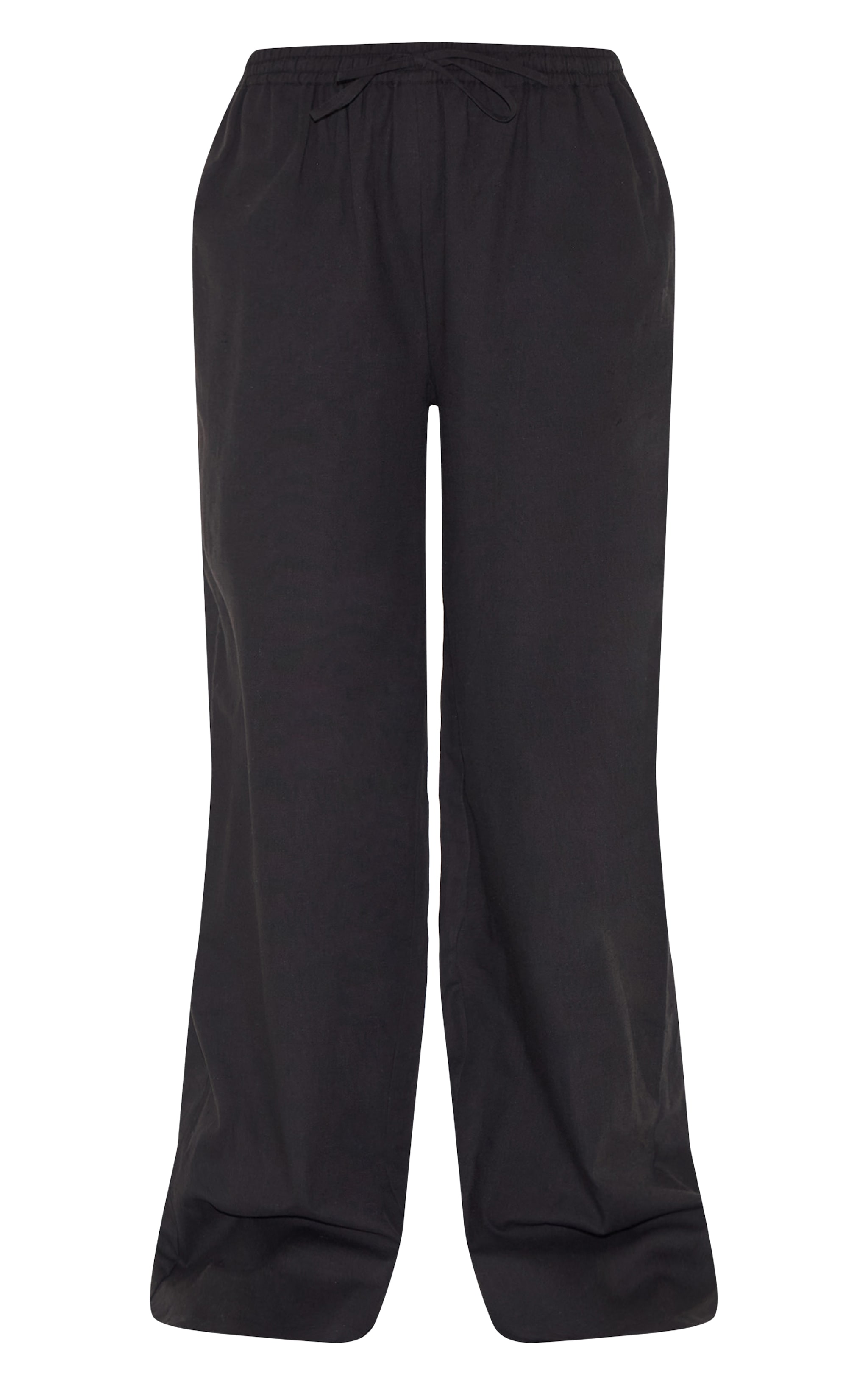 Tall Black Linen Look Wide Leg Pants image 5
