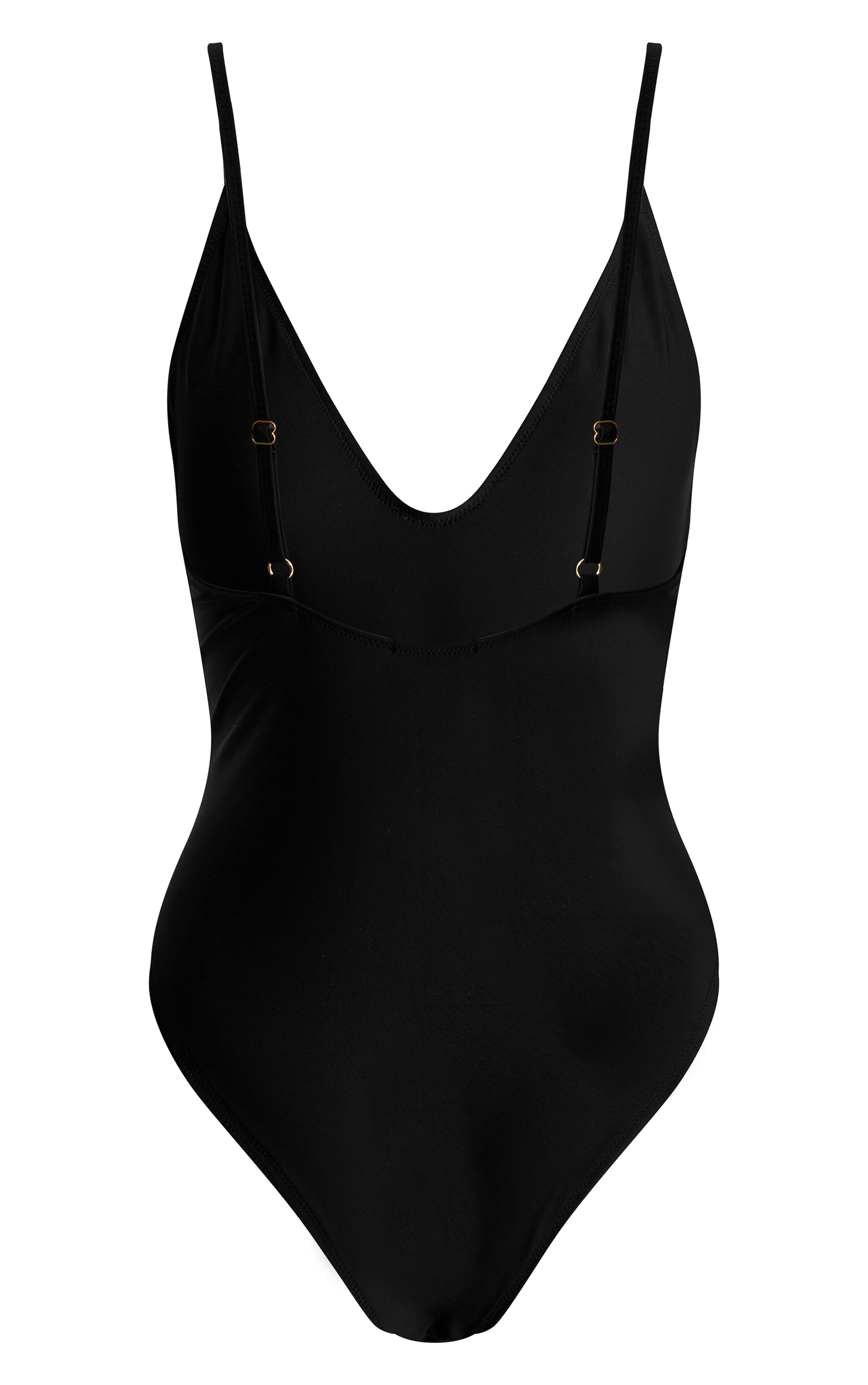 Black Basic Plunge Swimsuit image 6