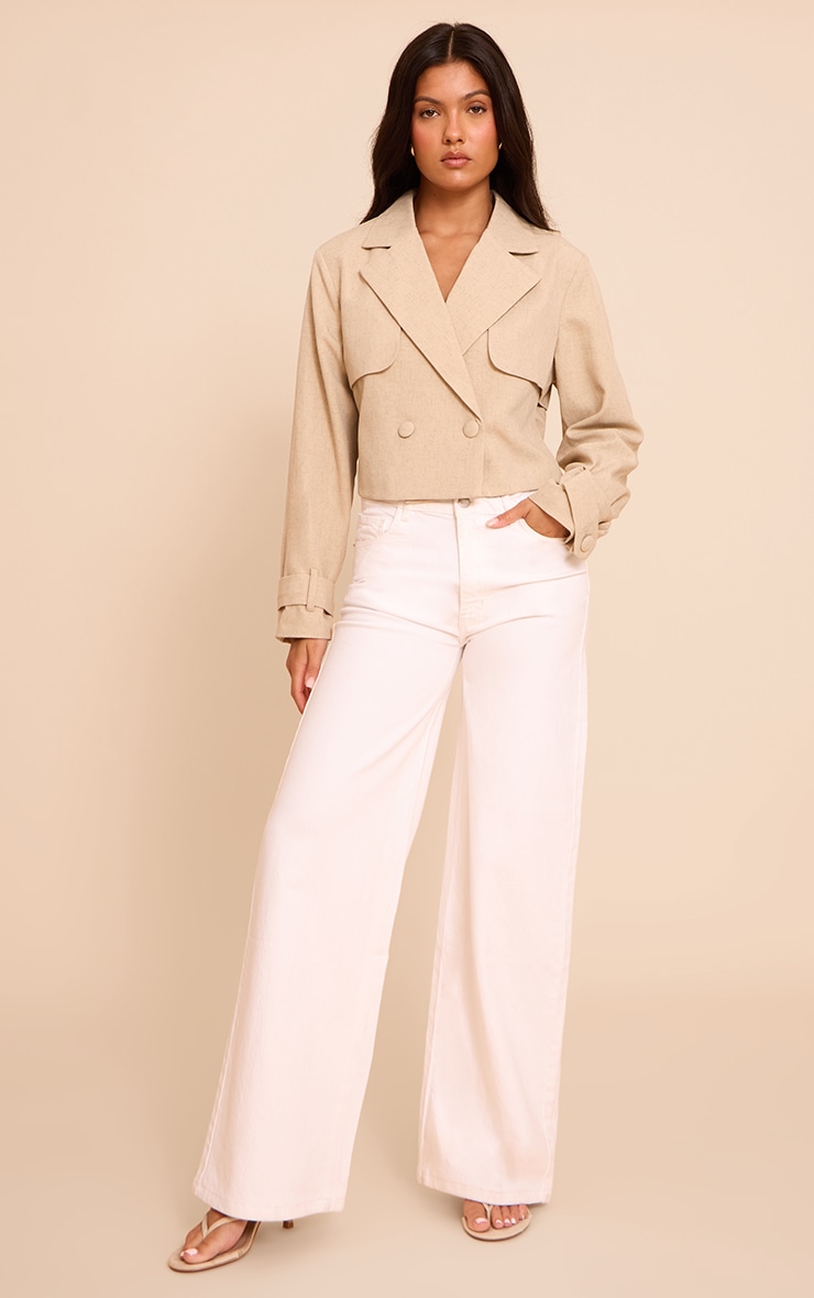Stone Linen Look Short Trench image 3