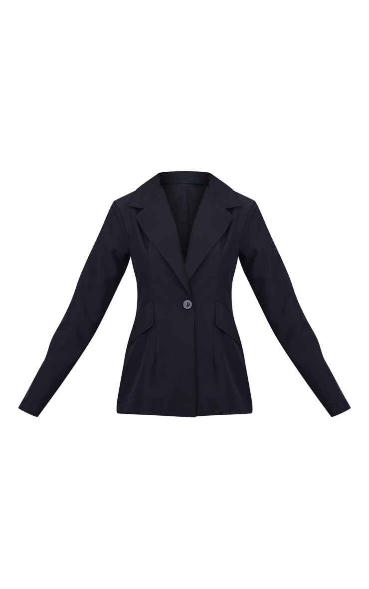 Blazer structuré cintré tissé noir image 5