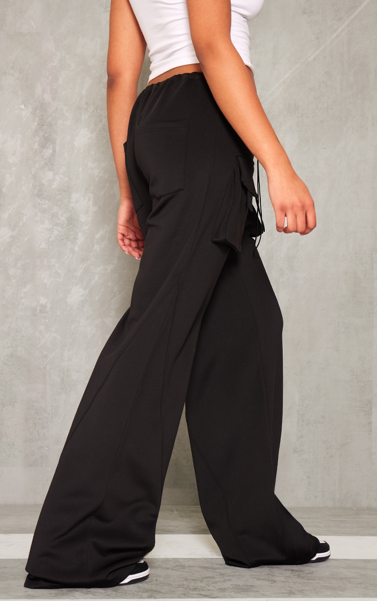 Tall Pantalon cargo en néoprène noir à détail poches image 3