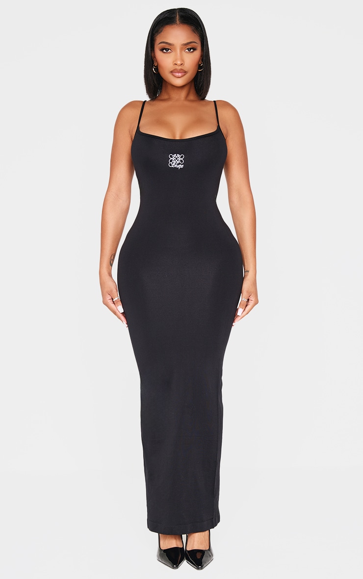 Shape Black Logo Seamless Maxi Dress image 1