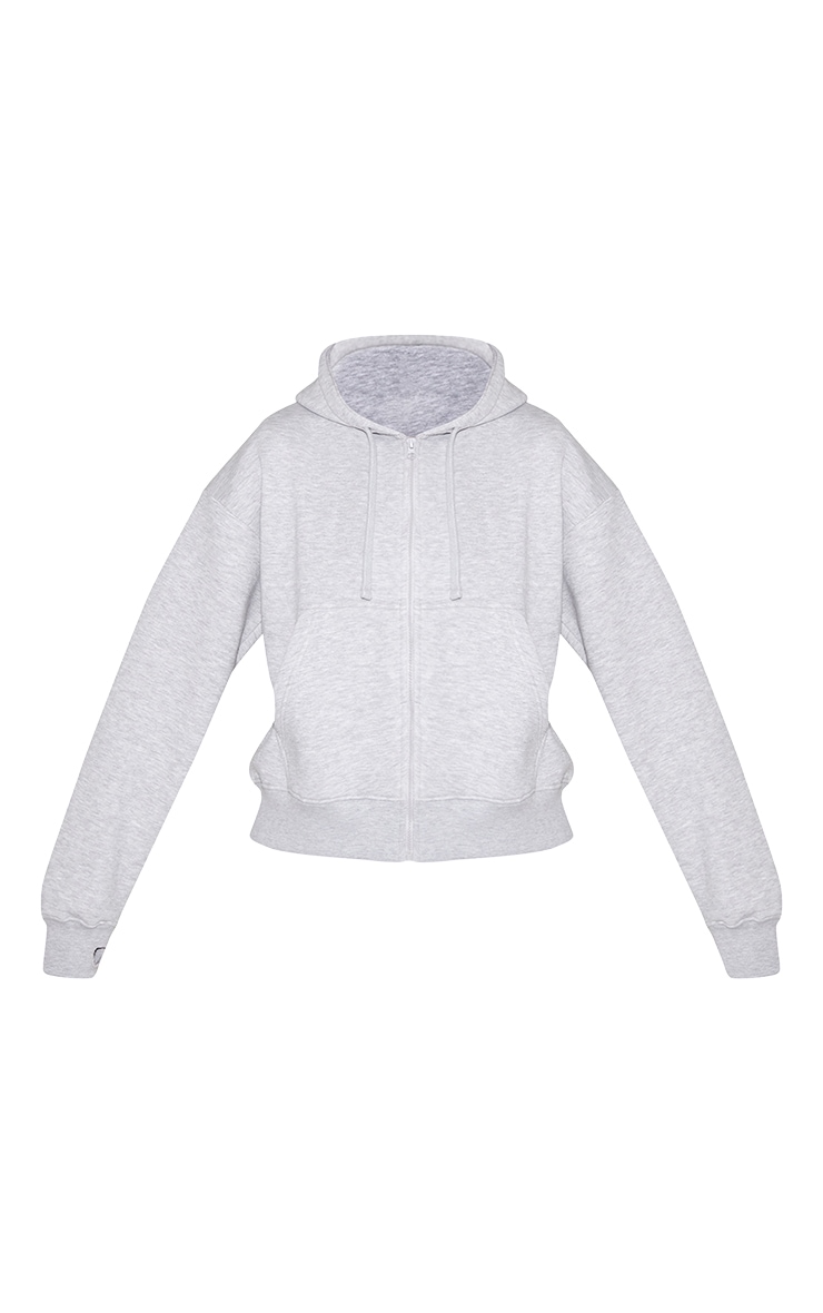 Hoodie en Sweat gris cendré oversize à capuche et zip image 5